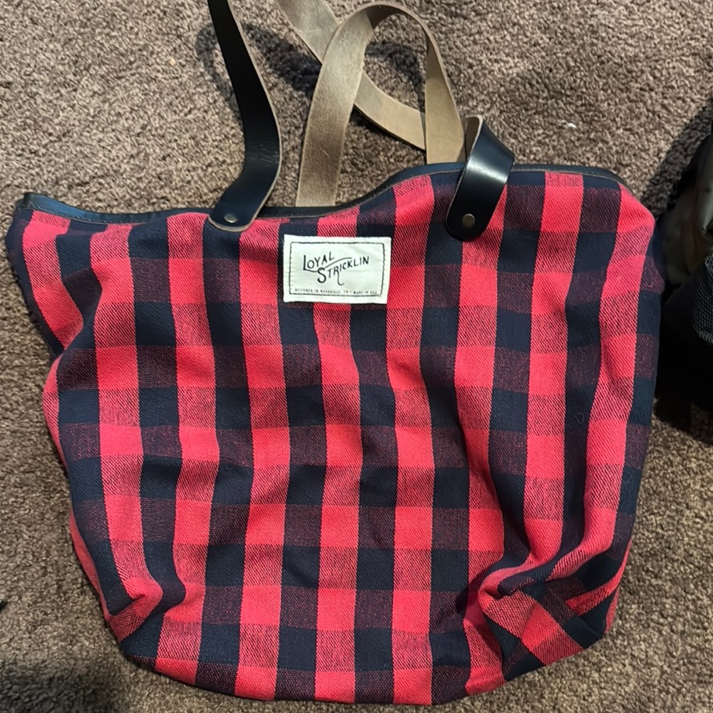 Red and Black Buffalo Plaid Tote Bag